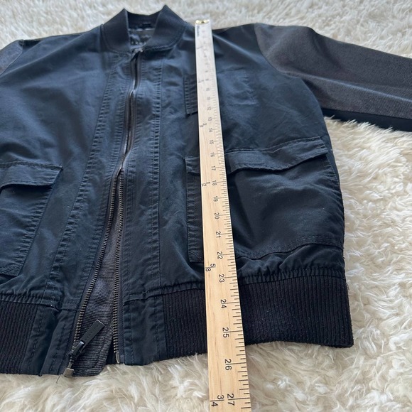 Sean John Retro Black and Gray Lined Jacket 100% Cotton 90s Bomber Size Medium - Picture 5 of 7